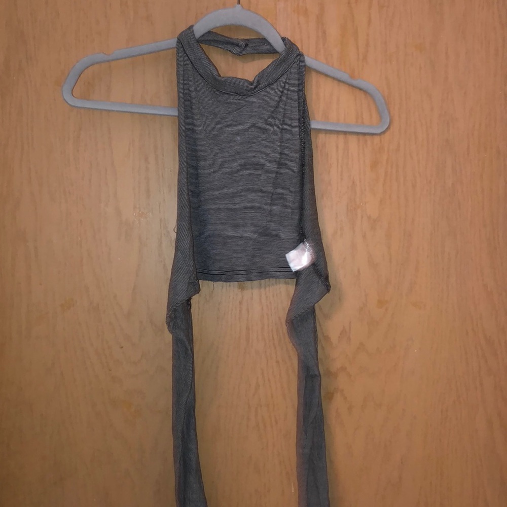 Grey stripped halter top